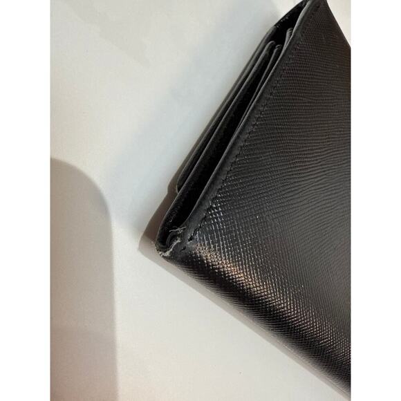 Prada Saffiano Continental Flap Wallet in Black - Picture 3 of 12
